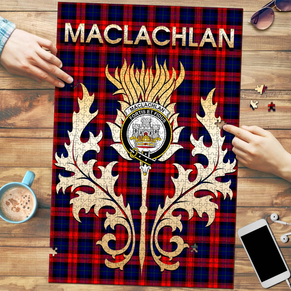 Clan MacLachlan Modern Tartan Crest Thistle Jigsaw Puzzles Gift For Family VE29 Clan Borthwick Tartan Today   