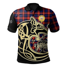 Clan MacLachlan Modern Tartan Polo Shirt Viking Wolf CZ72 MacLachlan Modern Tartan Tartan Polo   