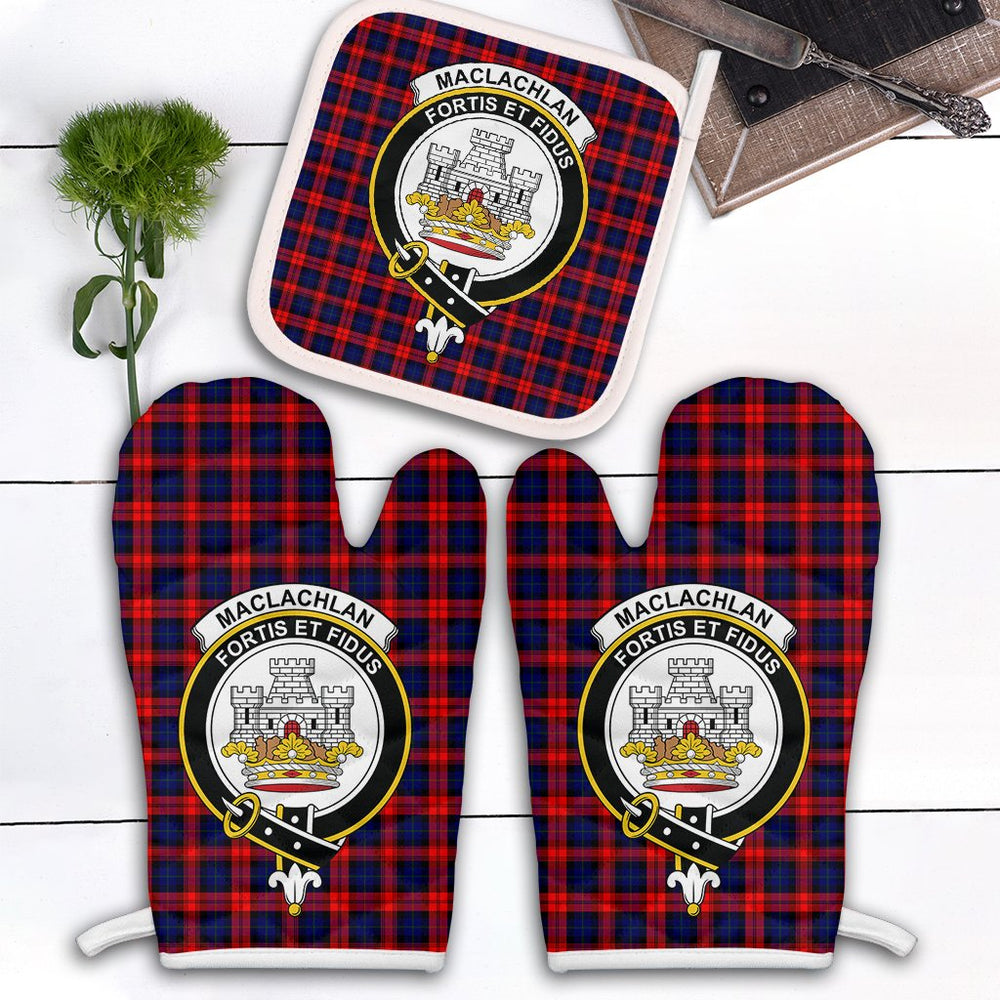 Clan MacLachlan Modern Tartan Crest Oven Mitt And Pot Holder (2 Oven Mitts + 1 Pot Holder) PM26 Clan Borthwick Tartan Today   