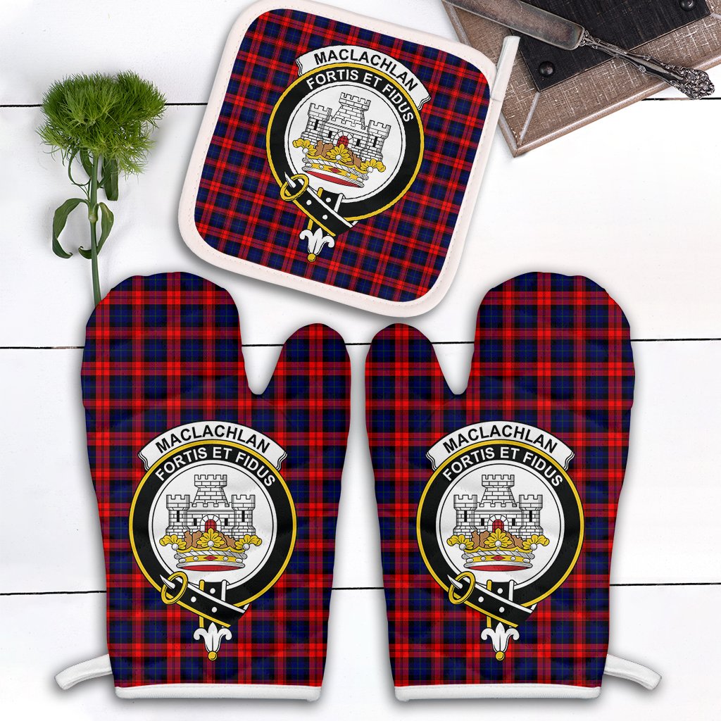 Clan MacLachlan Modern Tartan Crest Oven Mitt And Pot Holder (2 Oven Mitts + 1 Pot Holder) PM26 Clan Borthwick Tartan Today   
