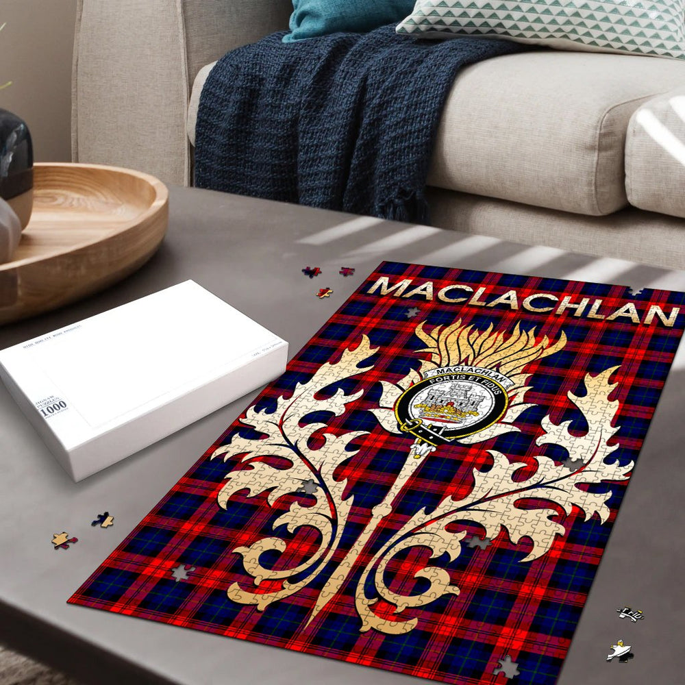 Clan MacLachlan Modern Tartan Crest Thistle Jigsaw Puzzles Gift For Family VE29 Clan Borthwick Tartan Today   