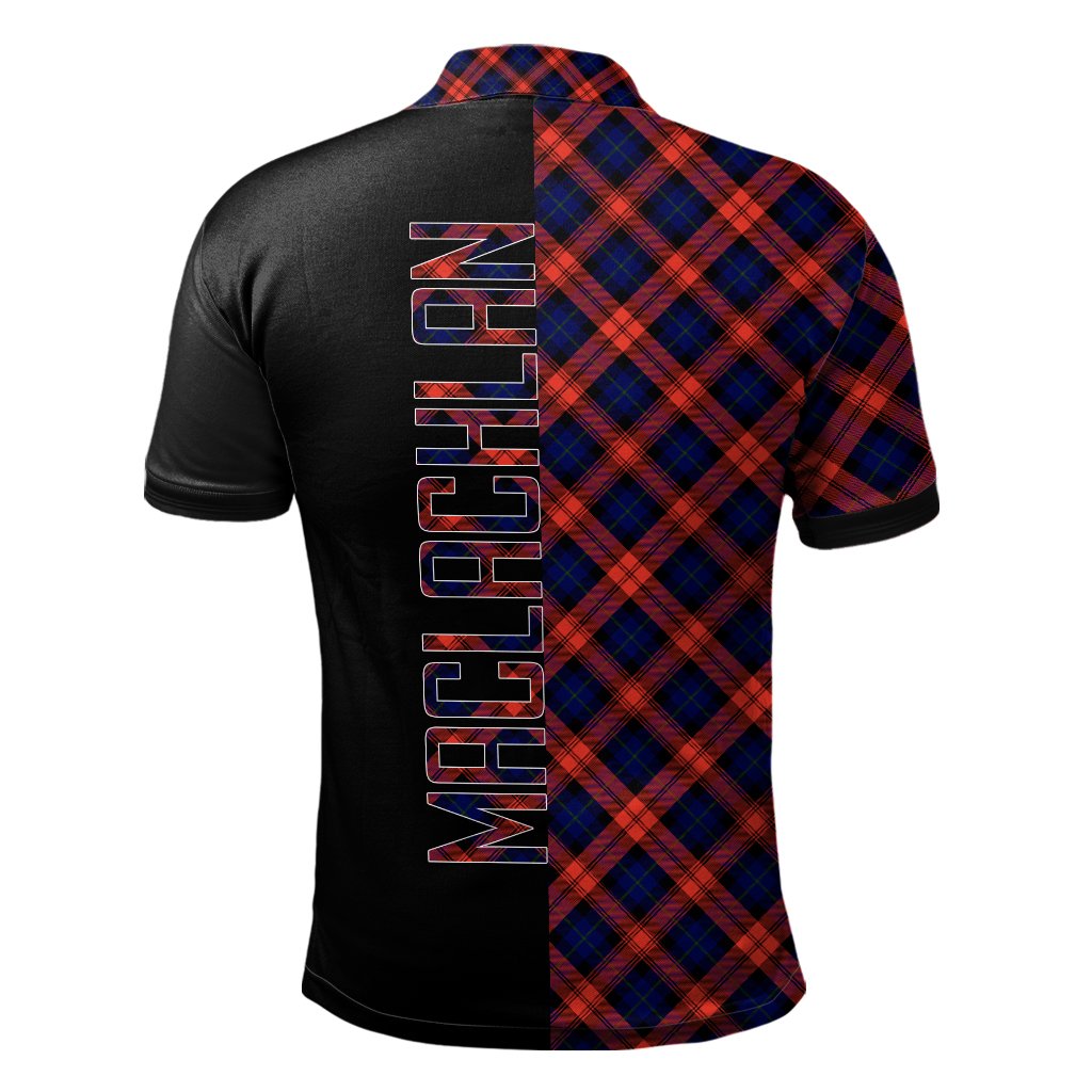 Clan MacLachlan Modern Tartan Polo Shirt Half of Me - Cross Style OT28 MacLachlan Modern Tartan Tartan Polo   