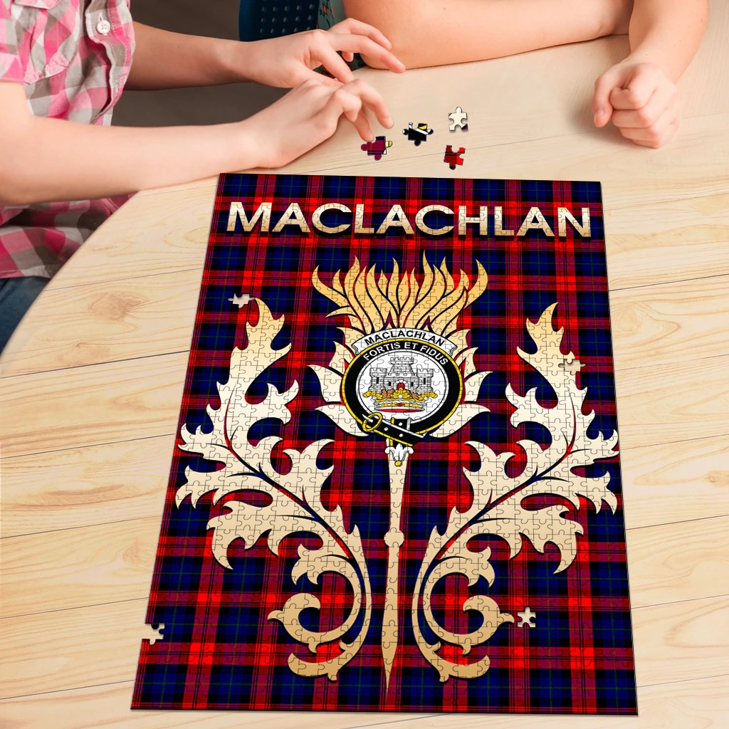 Clan MacLachlan Modern Tartan Crest Thistle Jigsaw Puzzles Gift For Family VE29 Clan Borthwick Tartan Today   