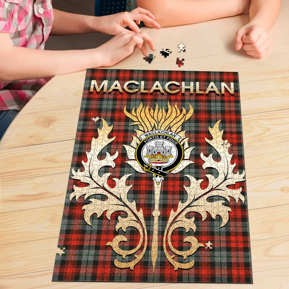 Clan MacLachlan Weathered Tartan Crest Thistle Jigsaw Puzzles Gift For Family TV73 Clan Borthwick Tartan Today   
