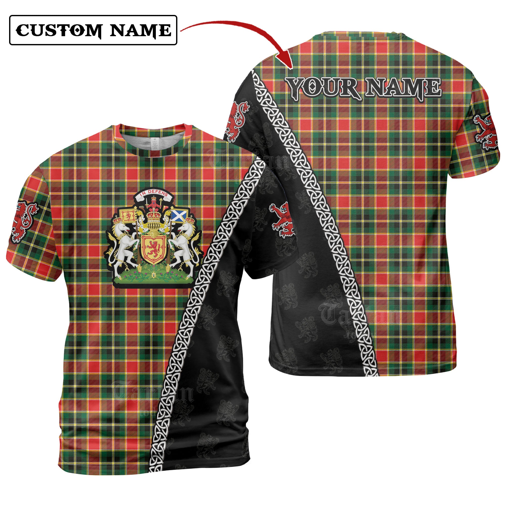 MacLachlan Hunting Modern Tartan Shirt with Scotland Coat of Arms & Custom Name SW69