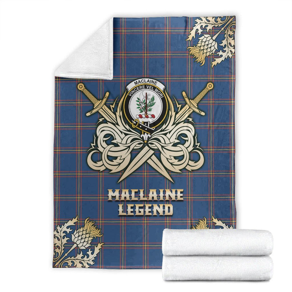 Clan MacLaine of Loch Buie Hunting Ancient Tartan Gold Courage Symbol Blanket PL54 Clan Hall Tartan Today   