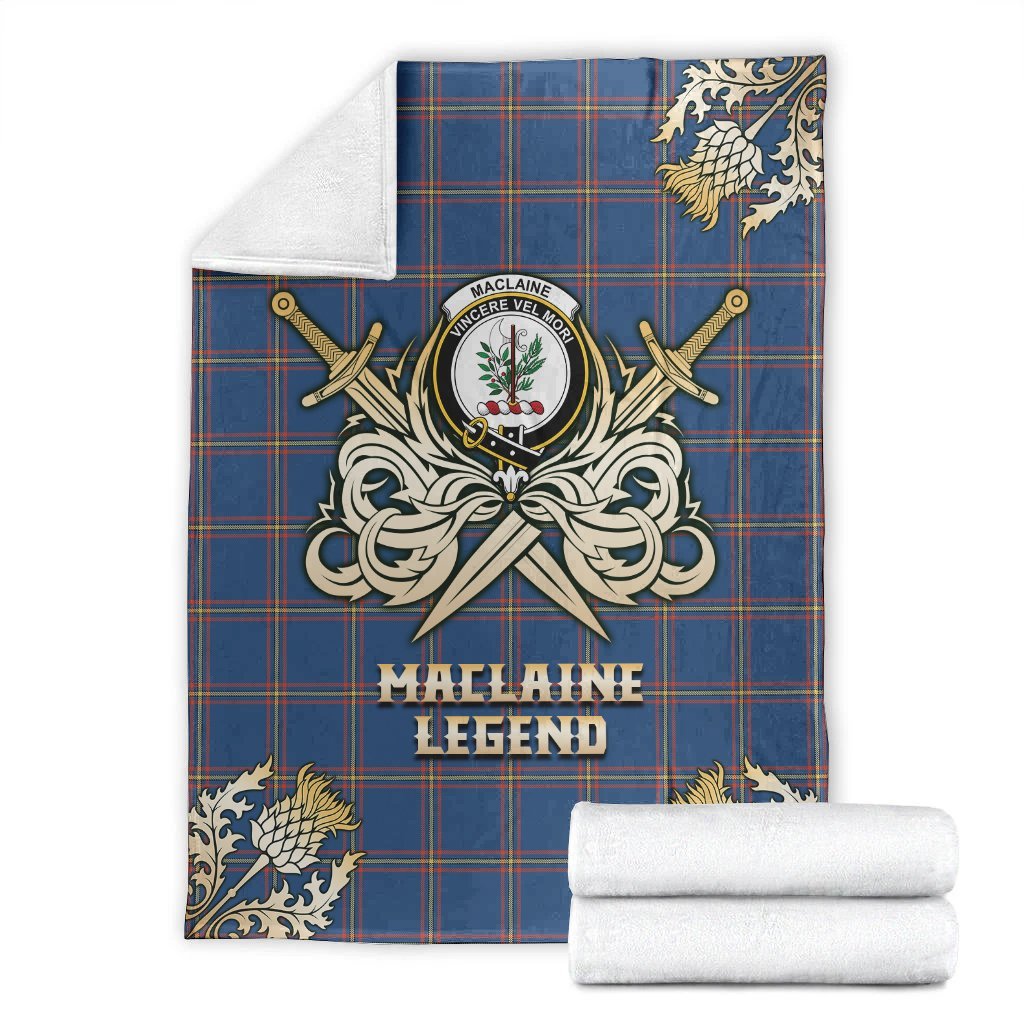 Clan MacLaine of Loch Buie Hunting Ancient Tartan Gold Courage Symbol Blanket PL54 Clan Hall Tartan Today   