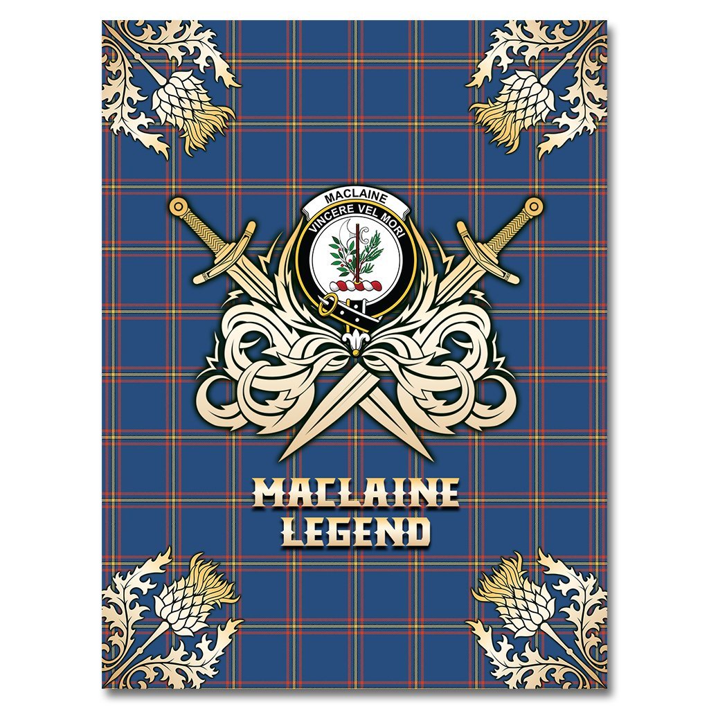 Clan MacLaine of Loch Buie Hunting Ancient Tartan Gold Courage Symbol Blanket PL54 Clan Hall Tartan Today   