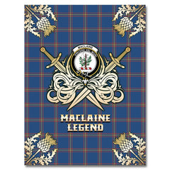 Clan MacLaine of Loch Buie Hunting Ancient Tartan Gold Courage Symbol Blanket PL54 Clan Hall Tartan Today   