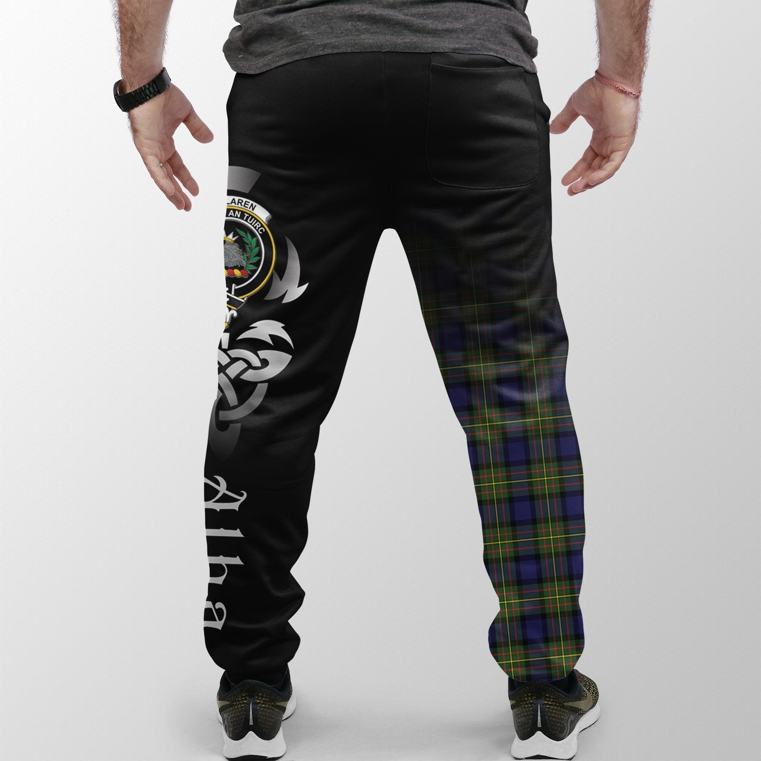 Clan MacLaren Modern Tartan Crest Jogger Sweatpants  Alba Celtic Style DI23  Tartan Today   