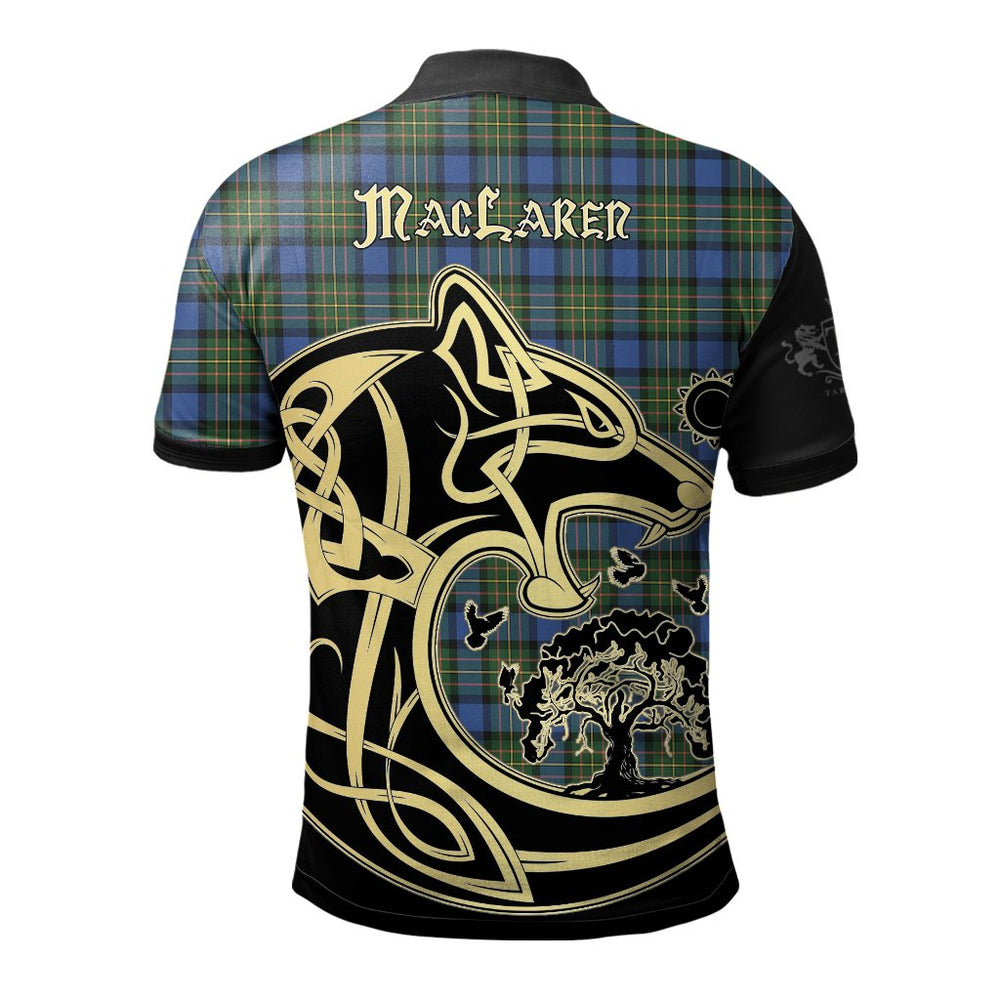 Clan MacLaren Ancient Tartan Polo Shirt Viking Wolf XA62 MacLaren Ancient Tartan Tartan Polo   