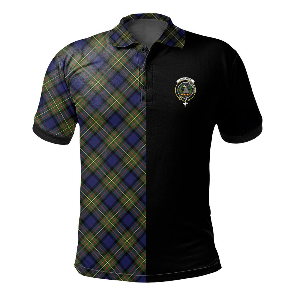 Clan MacLaren Modern Tartan Polo Shirt Half of Me - Cross Style QD82 MacLaren Modern Tartan Tartan Polo   