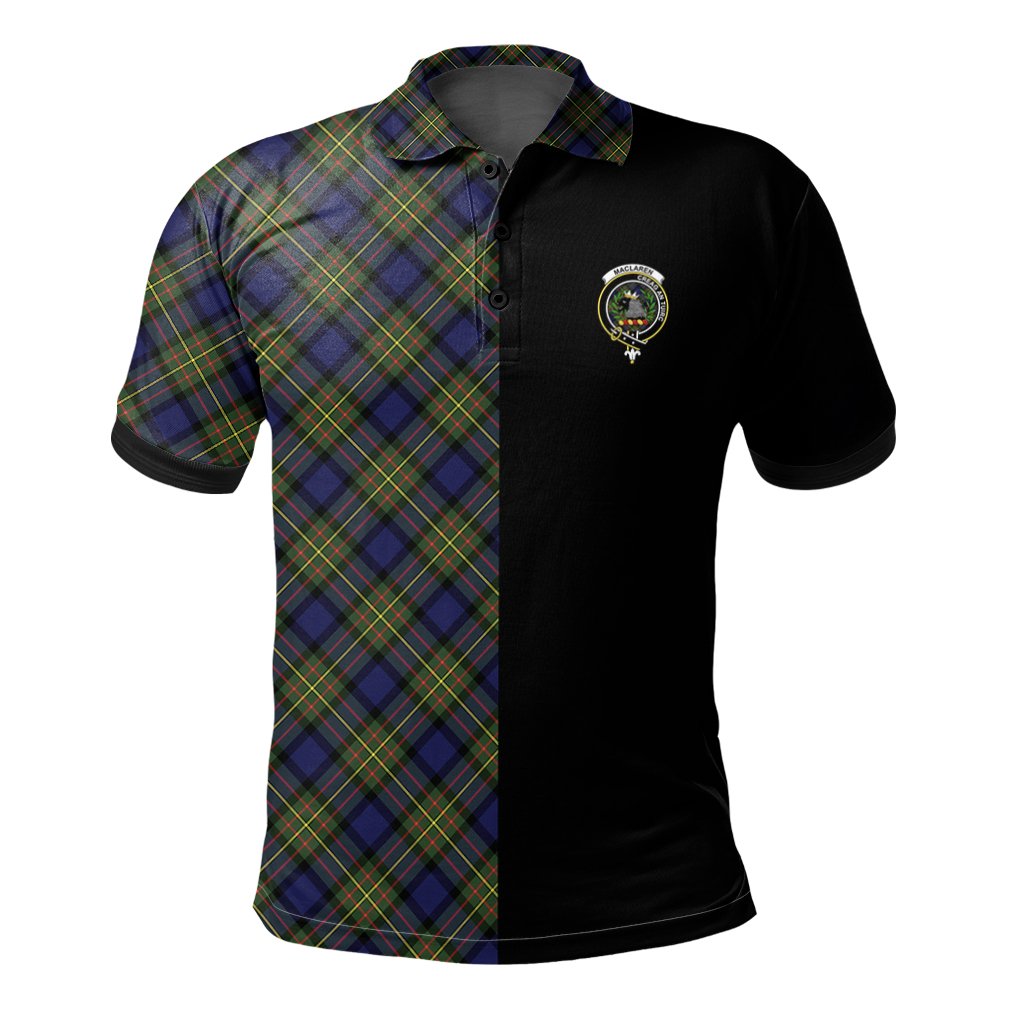 Clan MacLaren Modern Tartan Polo Shirt Half of Me - Cross Style QD82 MacLaren Modern Tartan Tartan Polo   