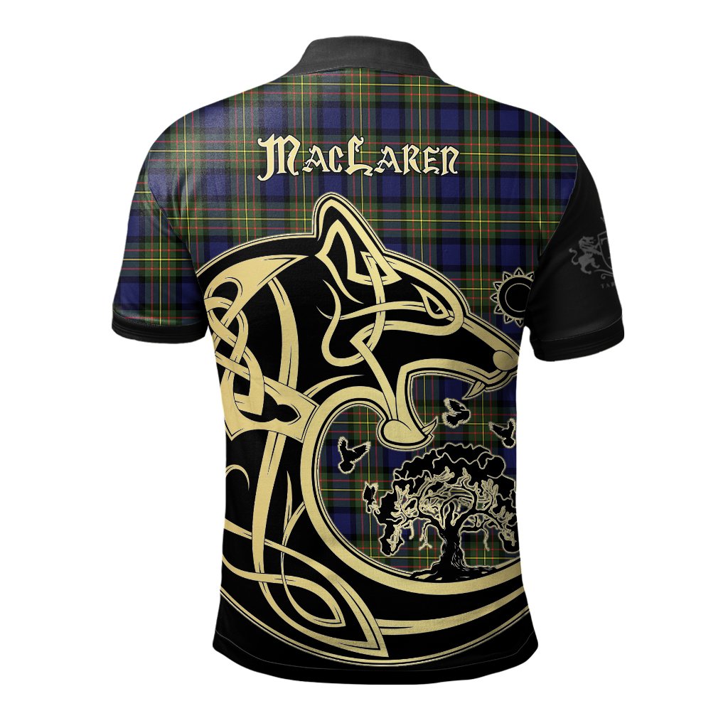 Clan MacLaren Modern Tartan Polo Shirt Viking Wolf AR65 MacLaren Modern Tartan Tartan Polo   