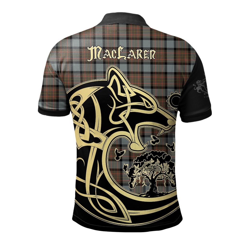 Clan MacLaren Weathered Tartan Polo Shirt Viking Wolf II29 MacLaren Weathered Tartan Tartan Polo   