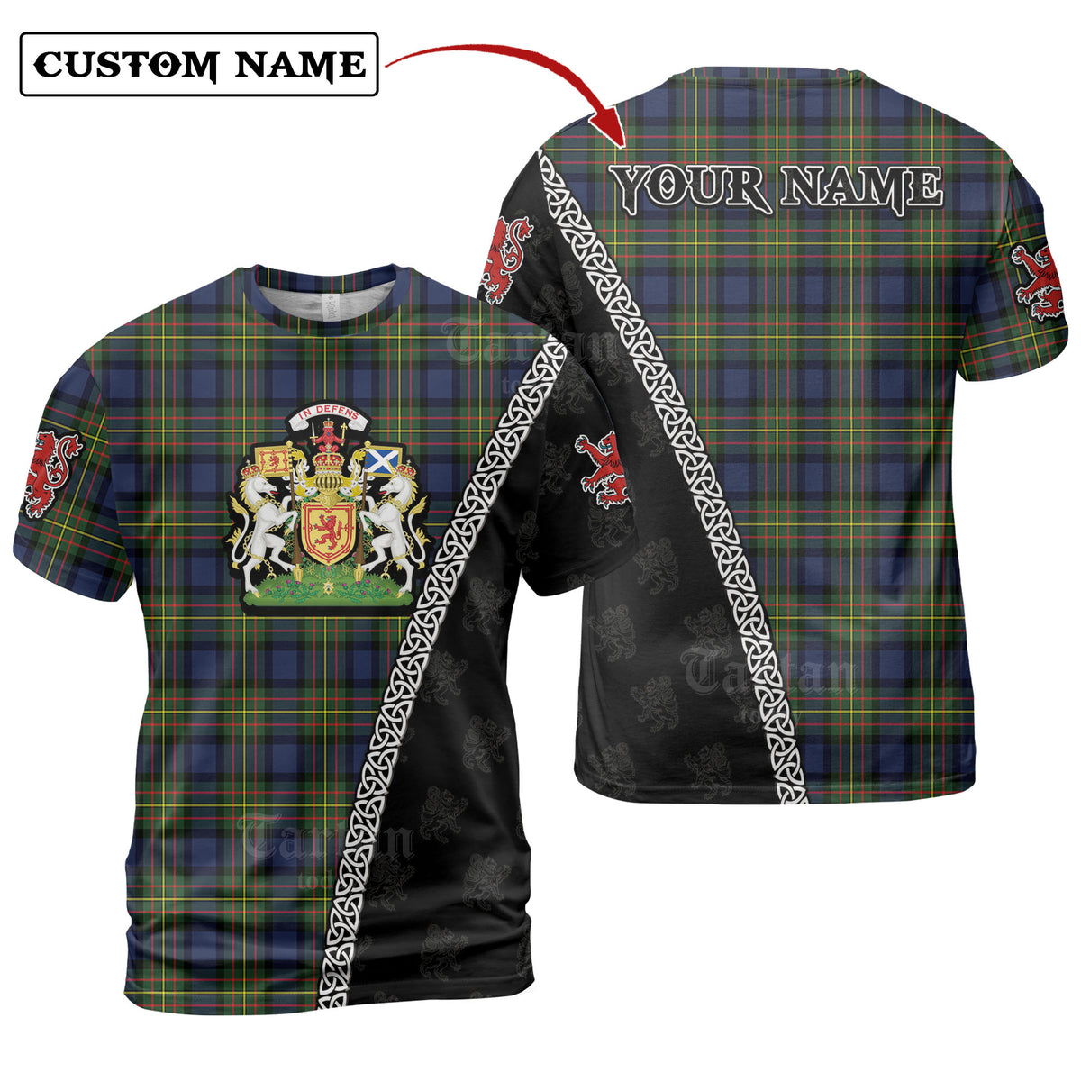MacLaren Modern Tartan Shirt with Scotland Coat of Arms & Custom Name RM59