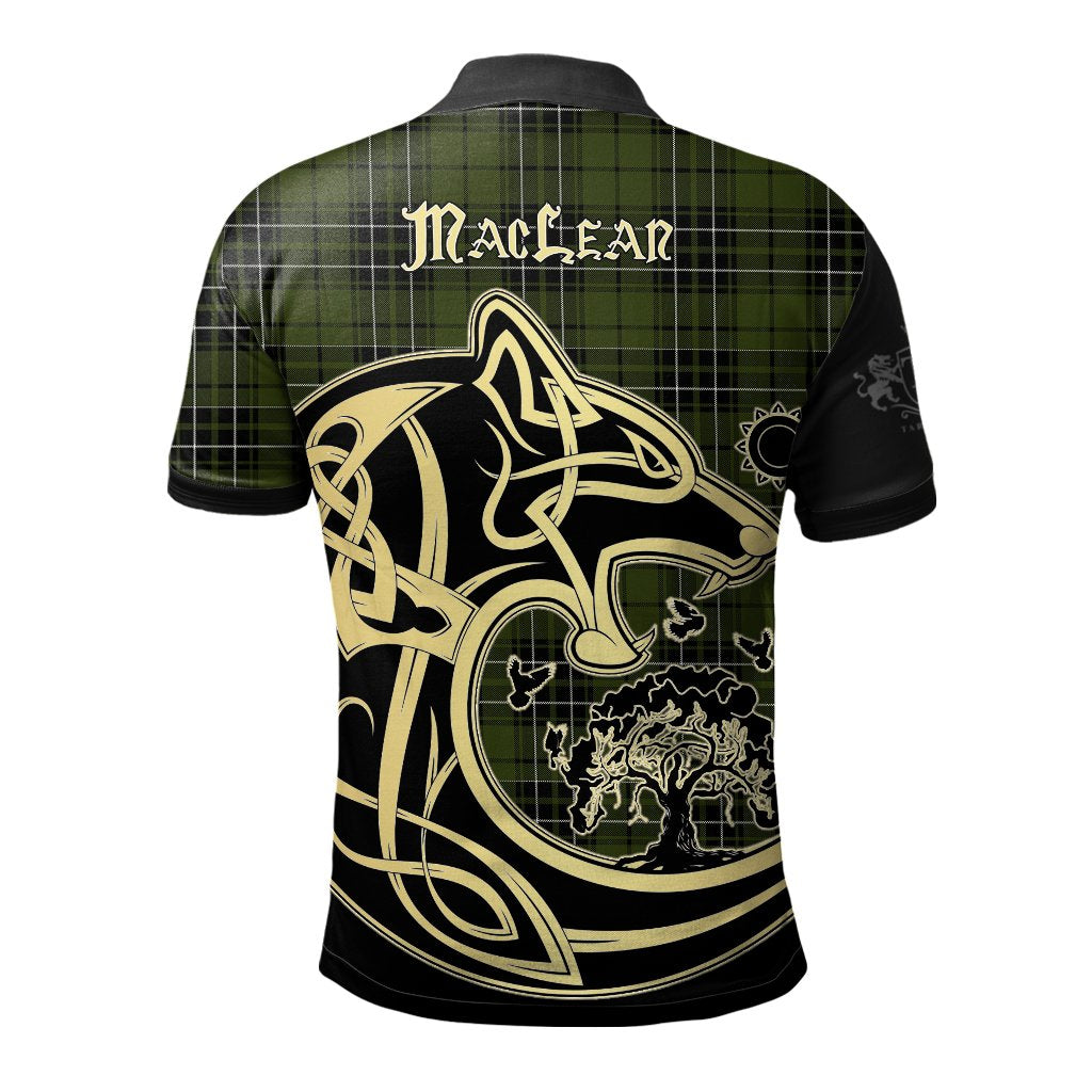 Clan MacLean Hunting Tartan Polo Shirt Viking Wolf YS53 MacLean Hunting Tartan Tartan Polo   