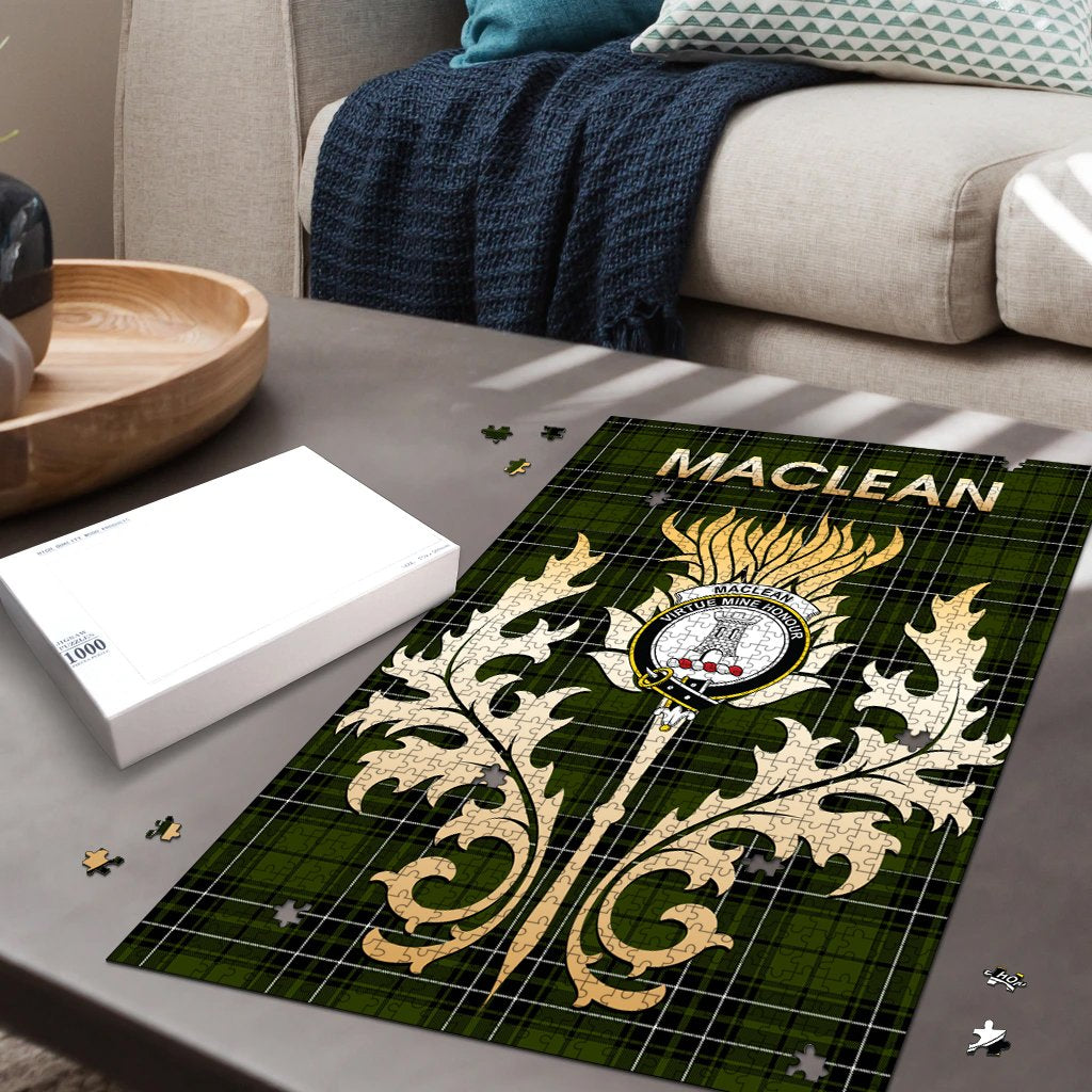 Clan MacLean Hunting Tartan Crest Thistle Jigsaw Puzzles Gift For Family EO52 Clan Borthwick Tartan Today   
