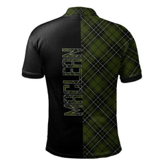 Clan MacLean Hunting Tartan Polo Shirt Half of Me - Cross Style IT18 MacLean Hunting Tartan Tartan Polo   