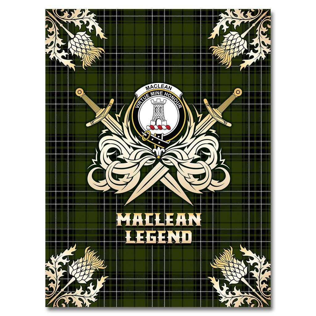 Clan MacLean Hunting Tartan Gold Courage Symbol Blanket ZI84 Clan Hall Tartan Today   