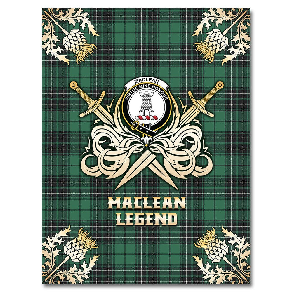 Clan MacLean Hunting Ancient Tartan Gold Courage Symbol Blanket XQ29 Clan Hall Tartan Today   