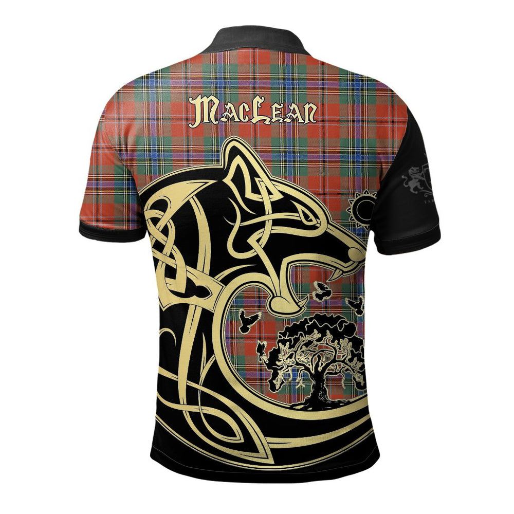 Clan MacLean of Duart Ancient Tartan Polo Shirt Viking Wolf DU83 MacLean of Duart Ancient Tartan Tartan Polo   