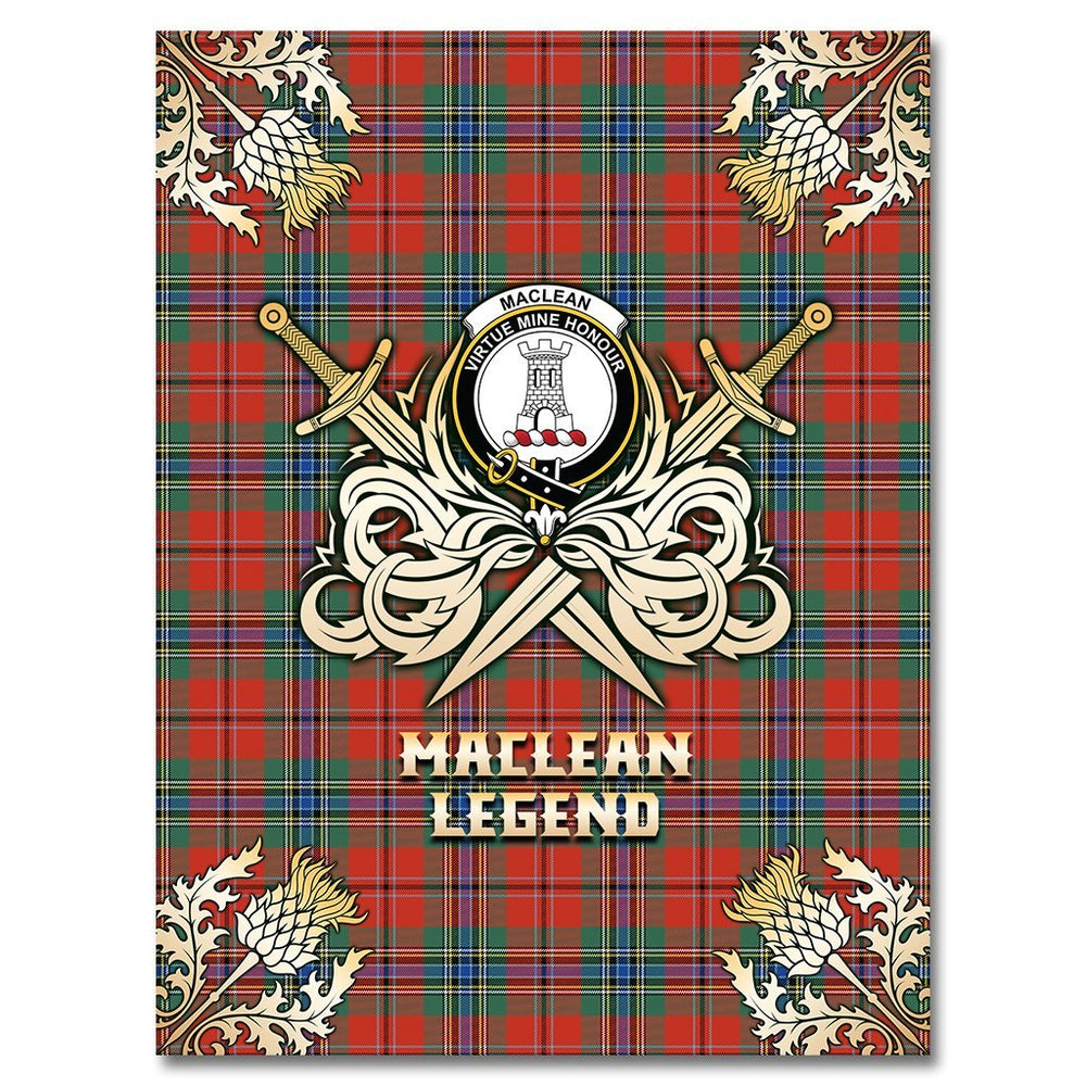 Clan MacLean of Duart Ancient Tartan Gold Courage Symbol Blanket RH97 Clan Hall Tartan Today   