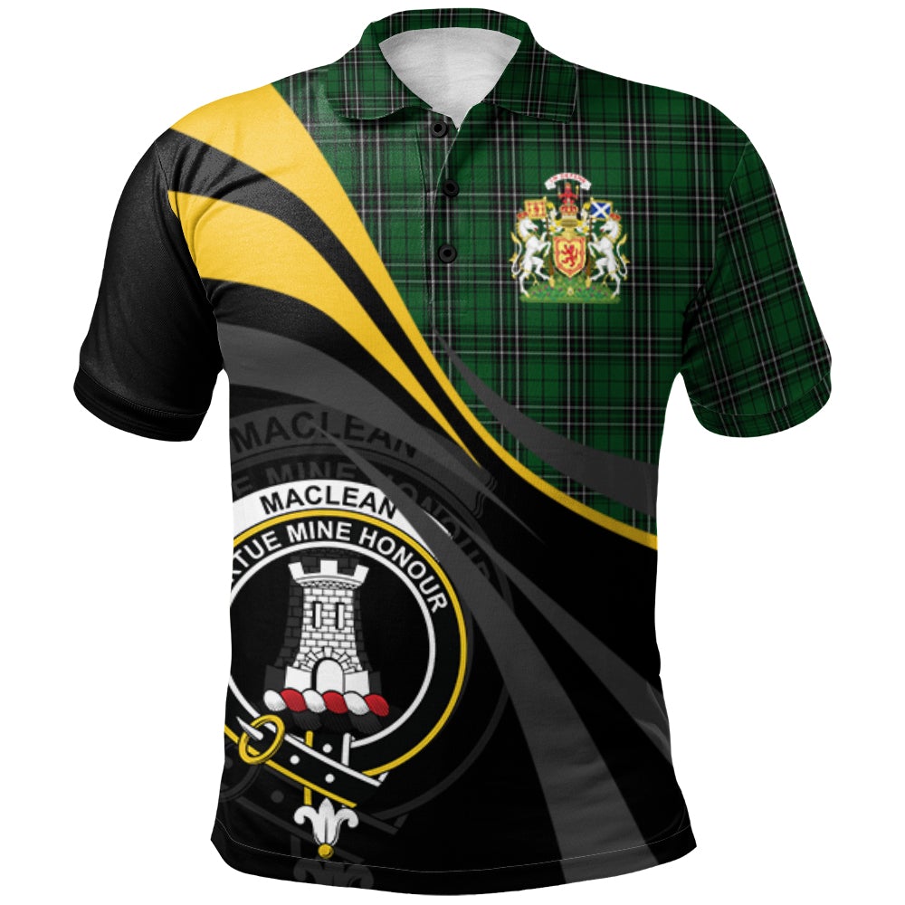 Clan MacLean of Duart Hunting Tartan Polo Shirt - Royal Coat Of Arms Style QC95 MacLean of Duart Hunting Tartan Tartan Polo   