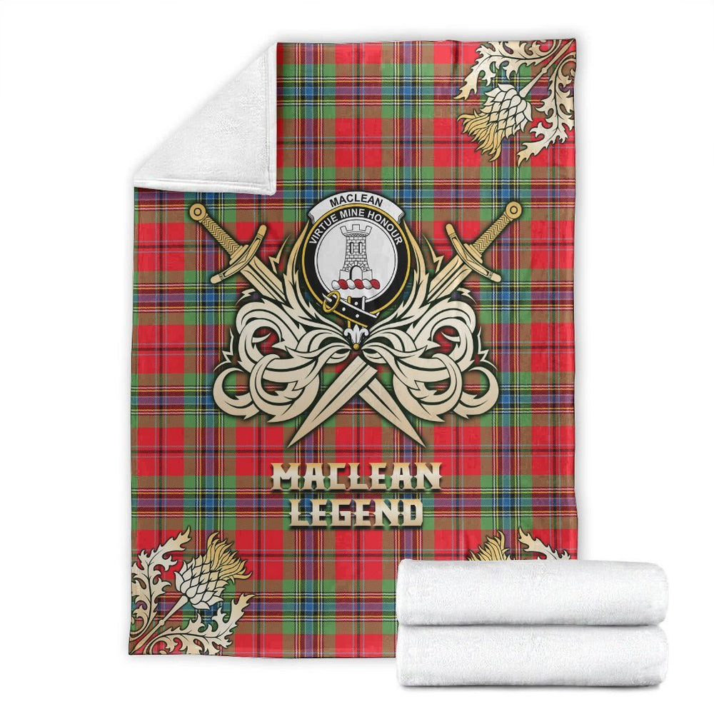 Clan MacLean of Duart Modern Tartan Gold Courage Symbol Blanket WH85 Clan Hall Tartan Today   