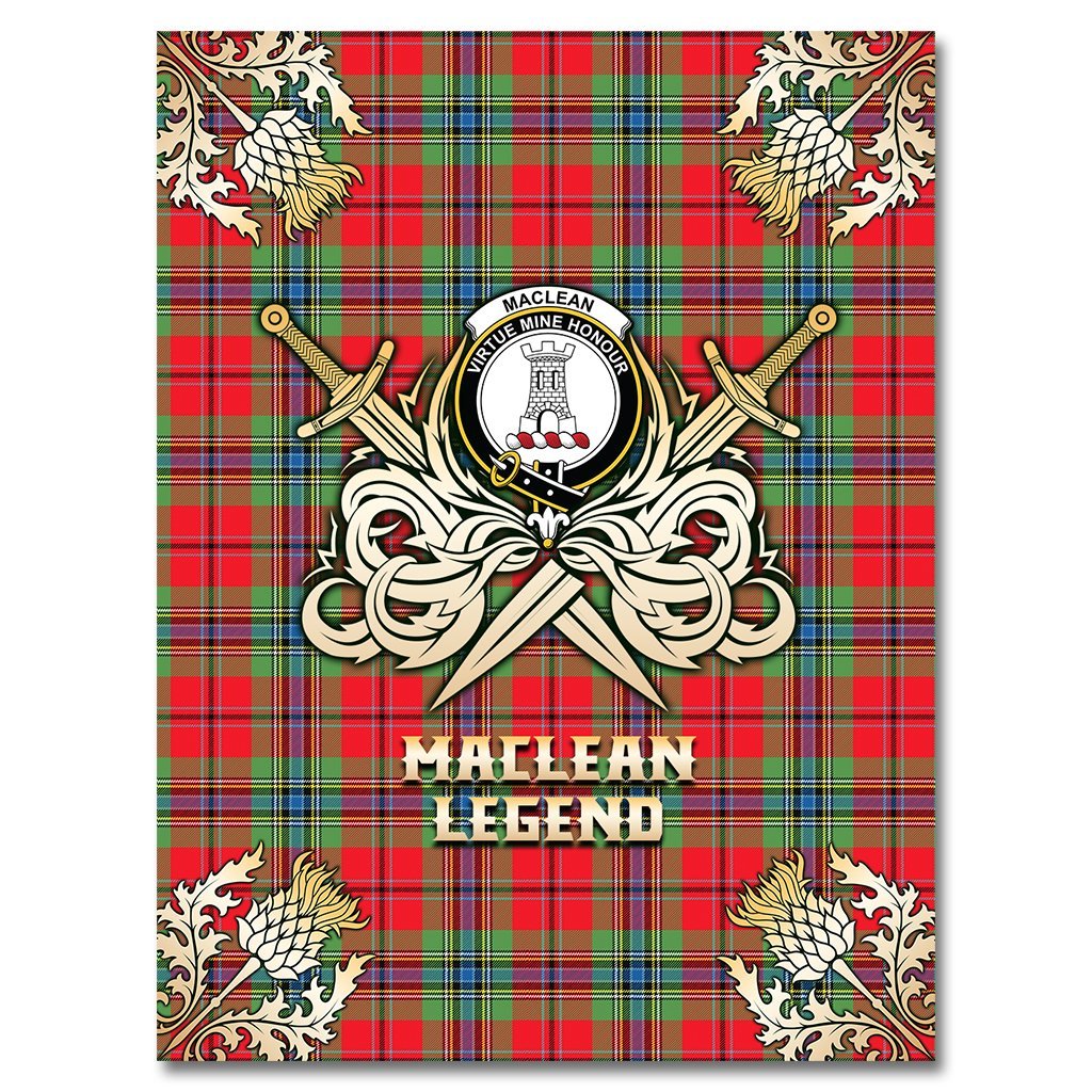 Clan MacLean of Duart Modern Tartan Gold Courage Symbol Blanket WH85 Clan Hall Tartan Today   