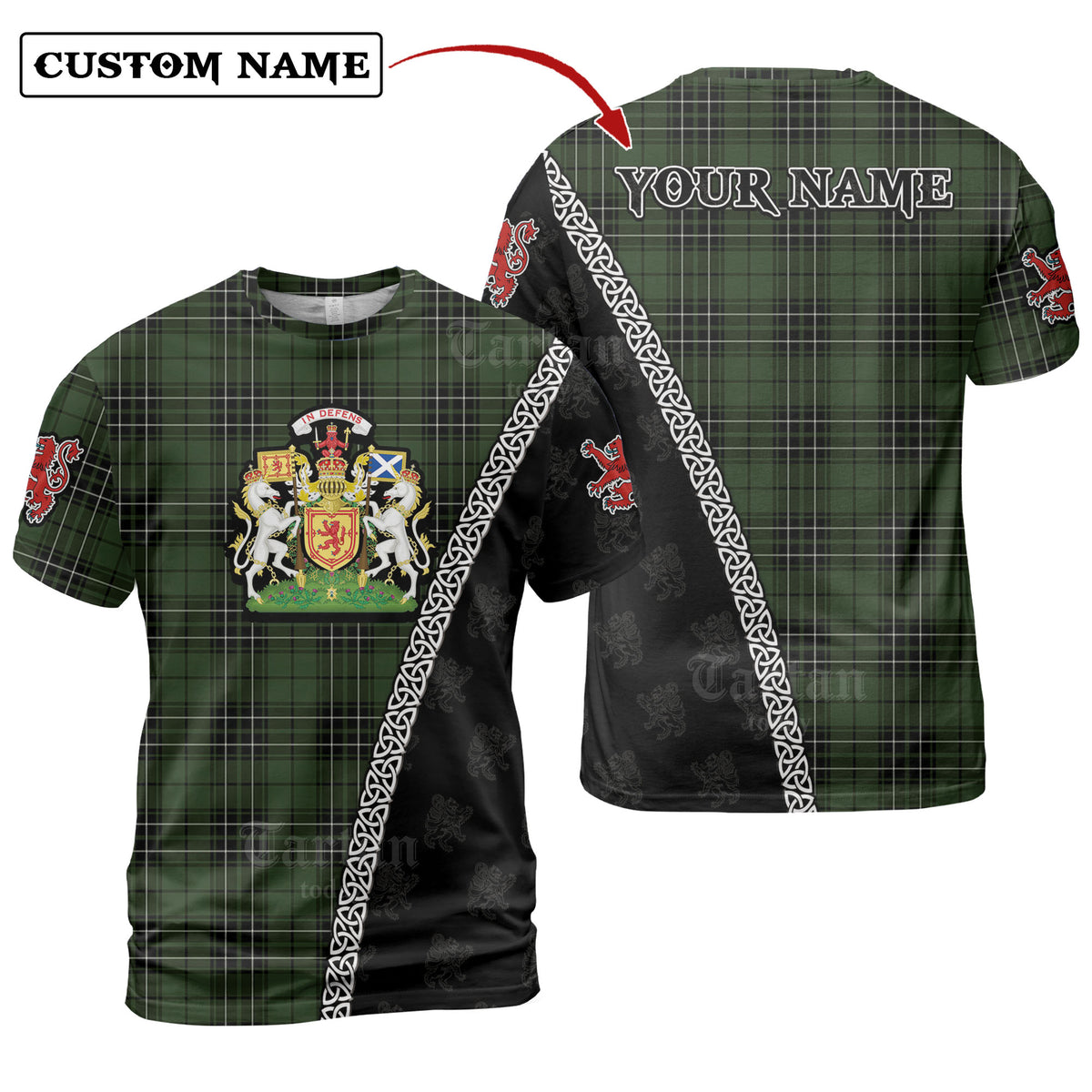 MacLean Hunting Tartan Shirt with Scotland Coat of Arms & Custom Name OE45