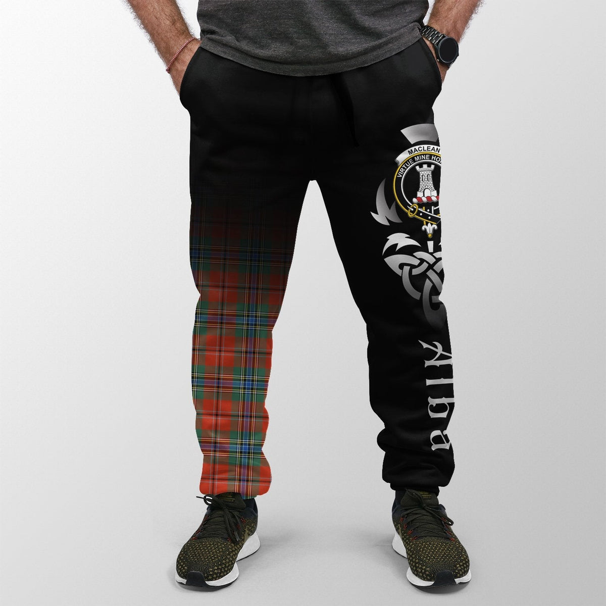 Clan MacLean Of Duart Ancient Tartan Crest Jogger Sweatpants  Alba Celtic Style RU21  Tartan Today   