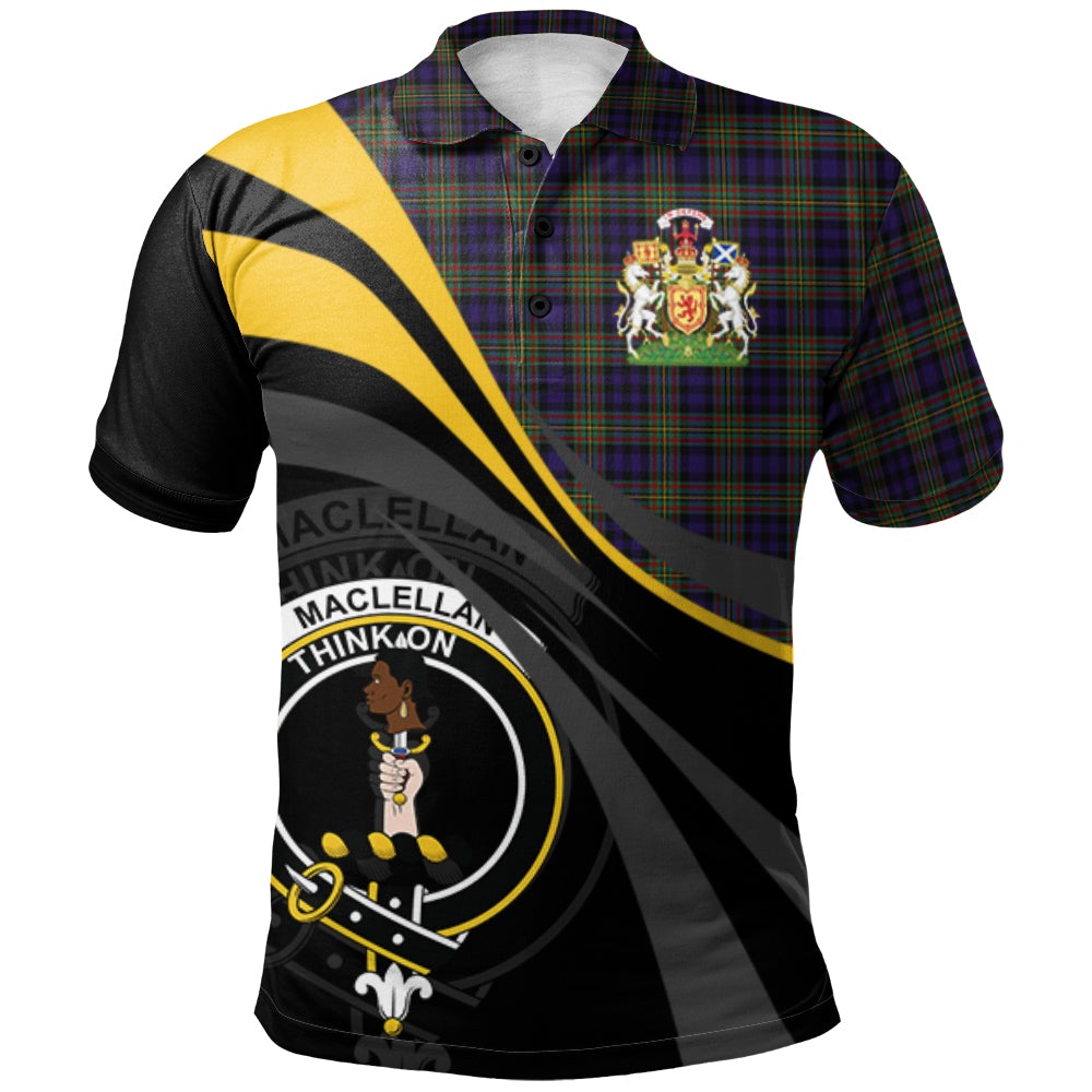 Clan MacLellan Tartan Polo Shirt - Royal Coat Of Arms Style PY37 MacLellan Tartan Tartan Polo   