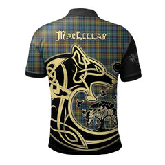 Clan MacLellan Ancient Tartan Polo Shirt Viking Wolf GH61 MacLellan Ancient Tartan Tartan Polo   