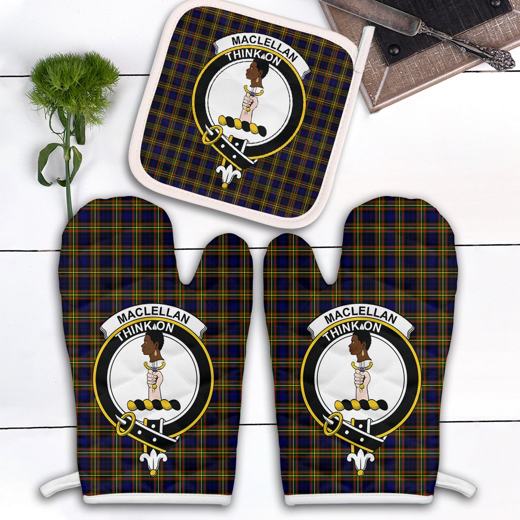 Clan MacLellan Modern Tartan Crest Oven Mitt And Pot Holder (2 Oven Mitts + 1 Pot Holder) DI90 Clan Borthwick Tartan Today   