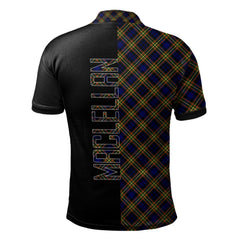 Clan MacLellan Modern Tartan Polo Shirt Half of Me - Cross Style VE82 MacLellan Modern Tartan Tartan Polo   