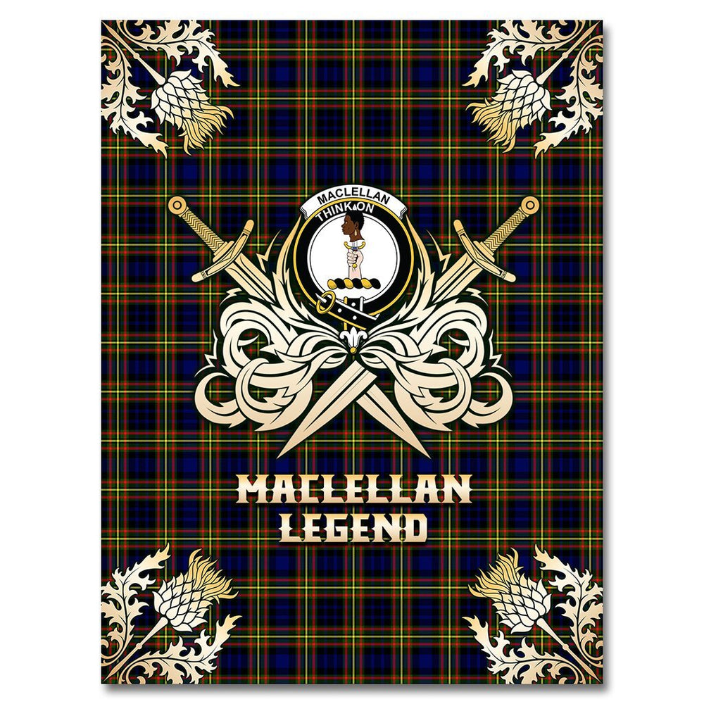 Clan MacLellan Modern Tartan Gold Courage Symbol Blanket ND58 Clan Hall Tartan Today   