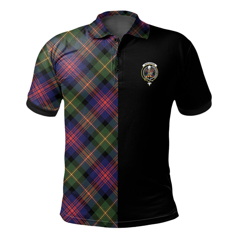 Clan MacLennan Tartan Polo Shirt Half of Me - Cross Style XI13 MacLennan Tartan Tartan Polo   