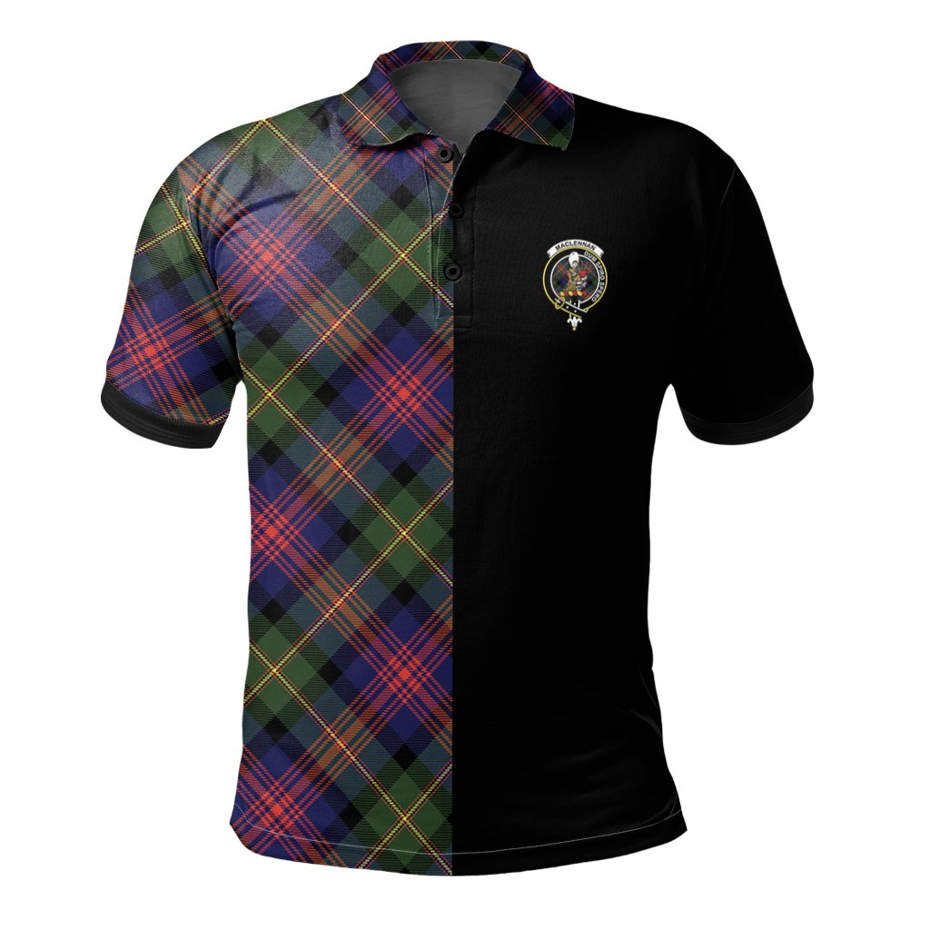Clan MacLennan Tartan Polo Shirt Half of Me - Cross Style XI13 MacLennan Tartan Tartan Polo   