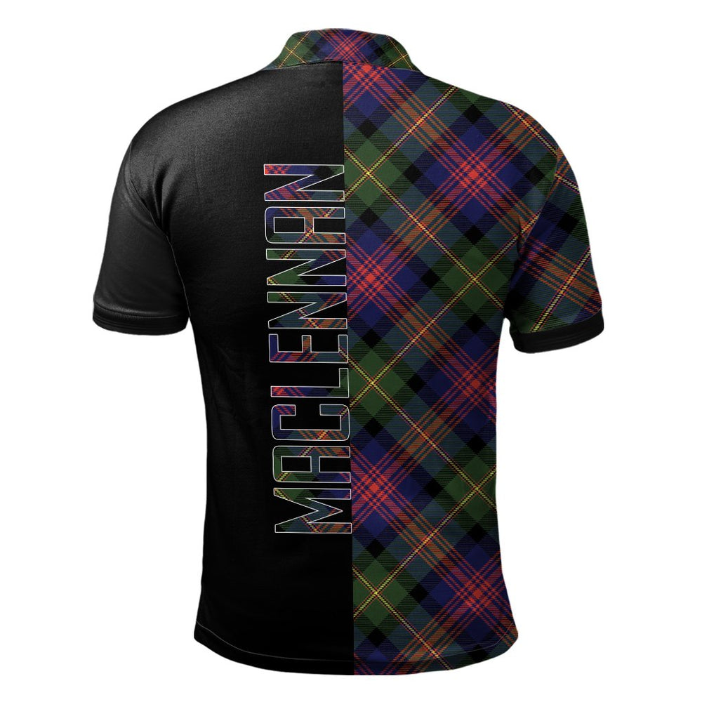 Clan MacLennan Tartan Polo Shirt Half of Me - Cross Style XI13 MacLennan Tartan Tartan Polo   