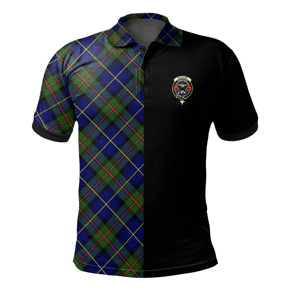 Clan MacLeod of Harris Modern Tartan Polo Shirt Half of Me - Cross Style DX30 MacLeod of Harris Modern Tartan Tartan Polo   