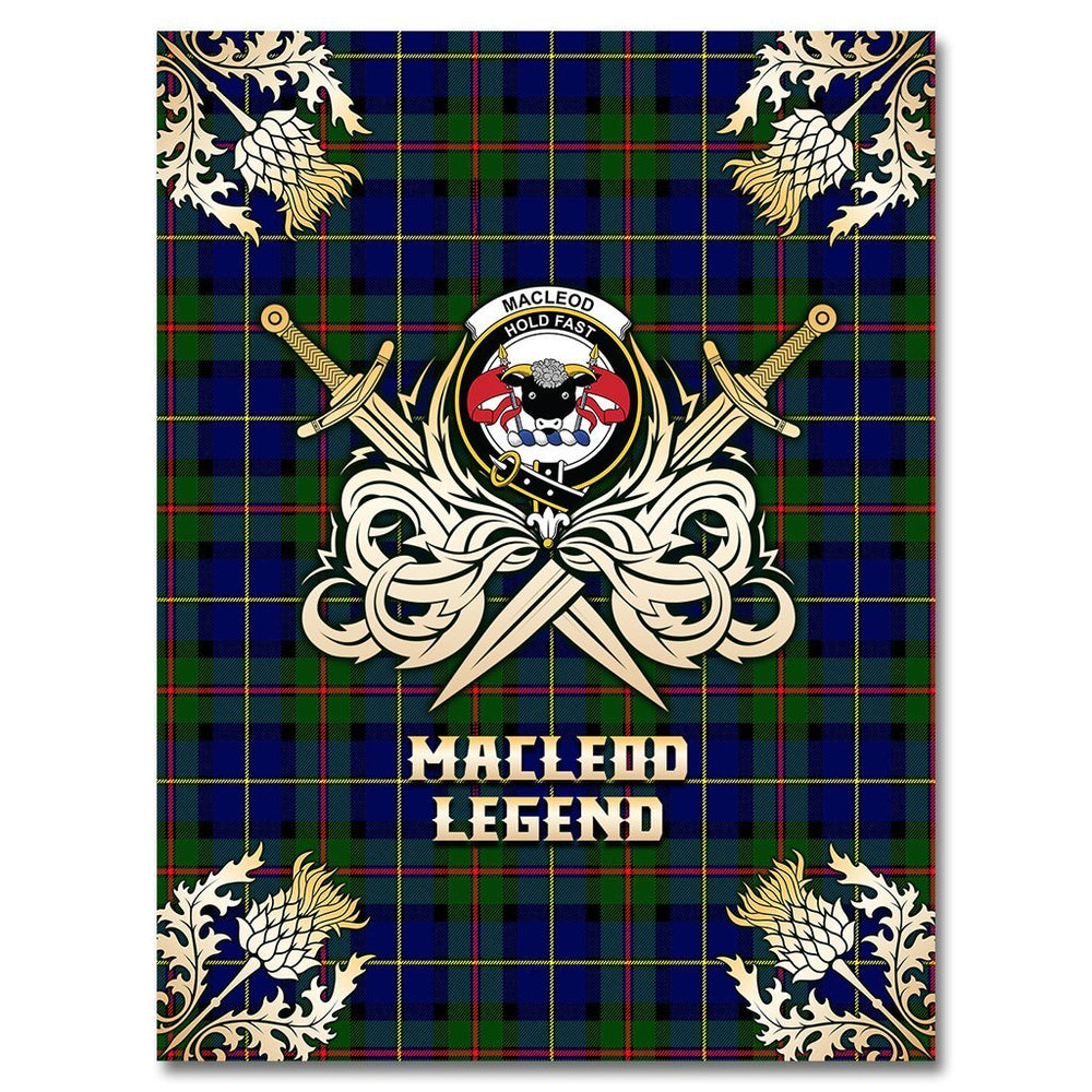 Clan MacLeod of Harris Modern Tartan Gold Courage Symbol Blanket OQ88 Clan Hall Tartan Today   