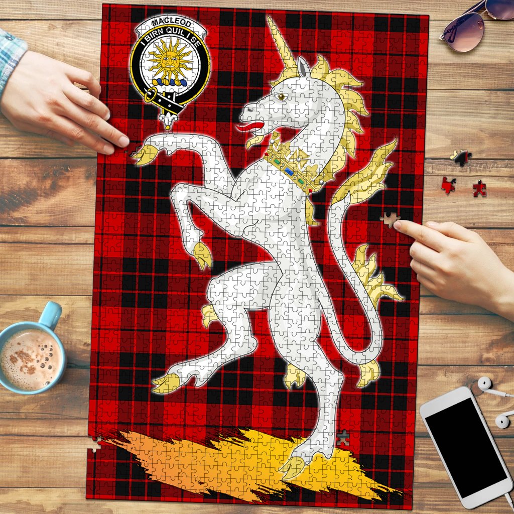 Clan MacLeod of Raasay Tartan Crest Unicorn Scotland Jigsaw Puzzles Gift For Family SJ17 Clan Borthwick Tartan Today   
