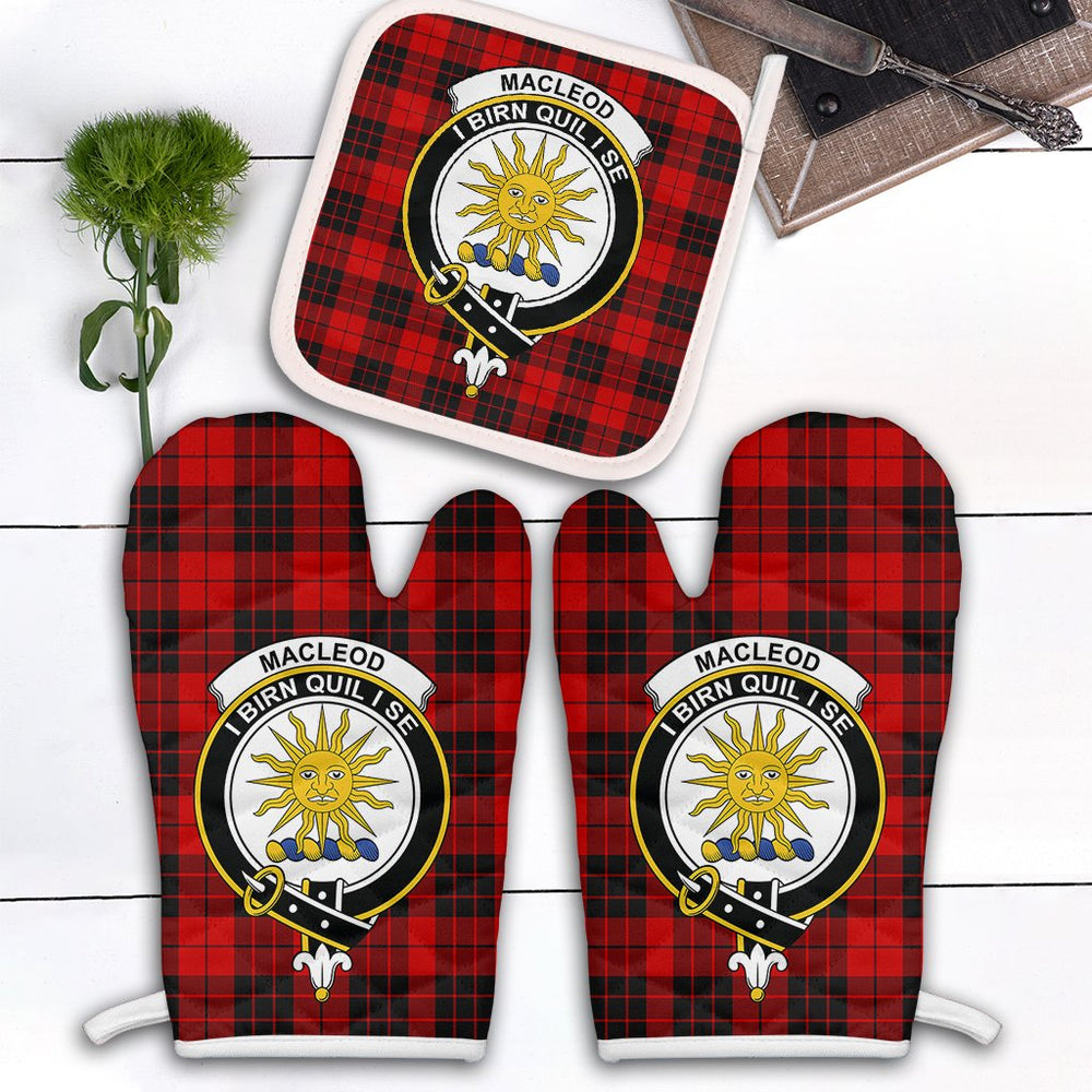 Clan MacLeod Of Raasay Tartan Crest Oven Mitt And Pot Holder (2 Oven Mitts + 1 Pot Holder) UN32 Clan Borthwick Tartan Today   