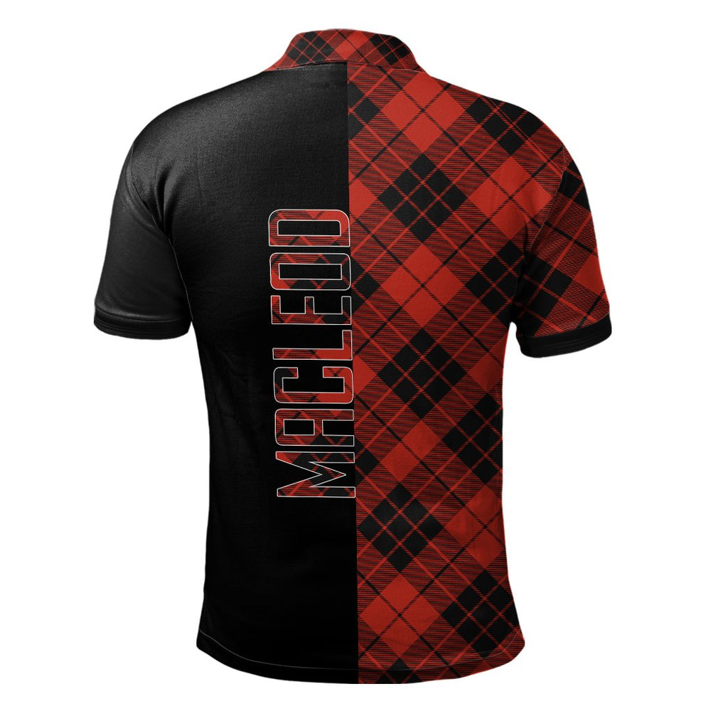 Clan MacLeod of Raasay Tartan Polo Shirt Half of Me - Cross Style CG82 MacLeod of Raasay Tartan Tartan Polo   