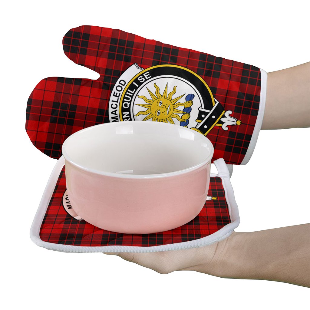 Clan MacLeod Of Raasay Tartan Crest Oven Mitt And Pot Holder (2 Oven Mitts + 1 Pot Holder) UN32 Clan Borthwick Tartan Today   