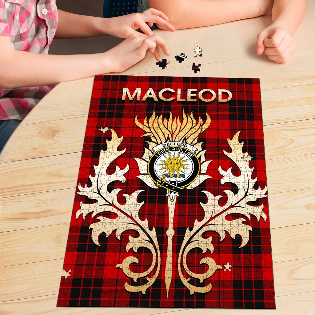 Clan MacLeod of Raasay Tartan Crest Thistle Jigsaw Puzzles Gift For Family UA84 Clan Borthwick Tartan Today   