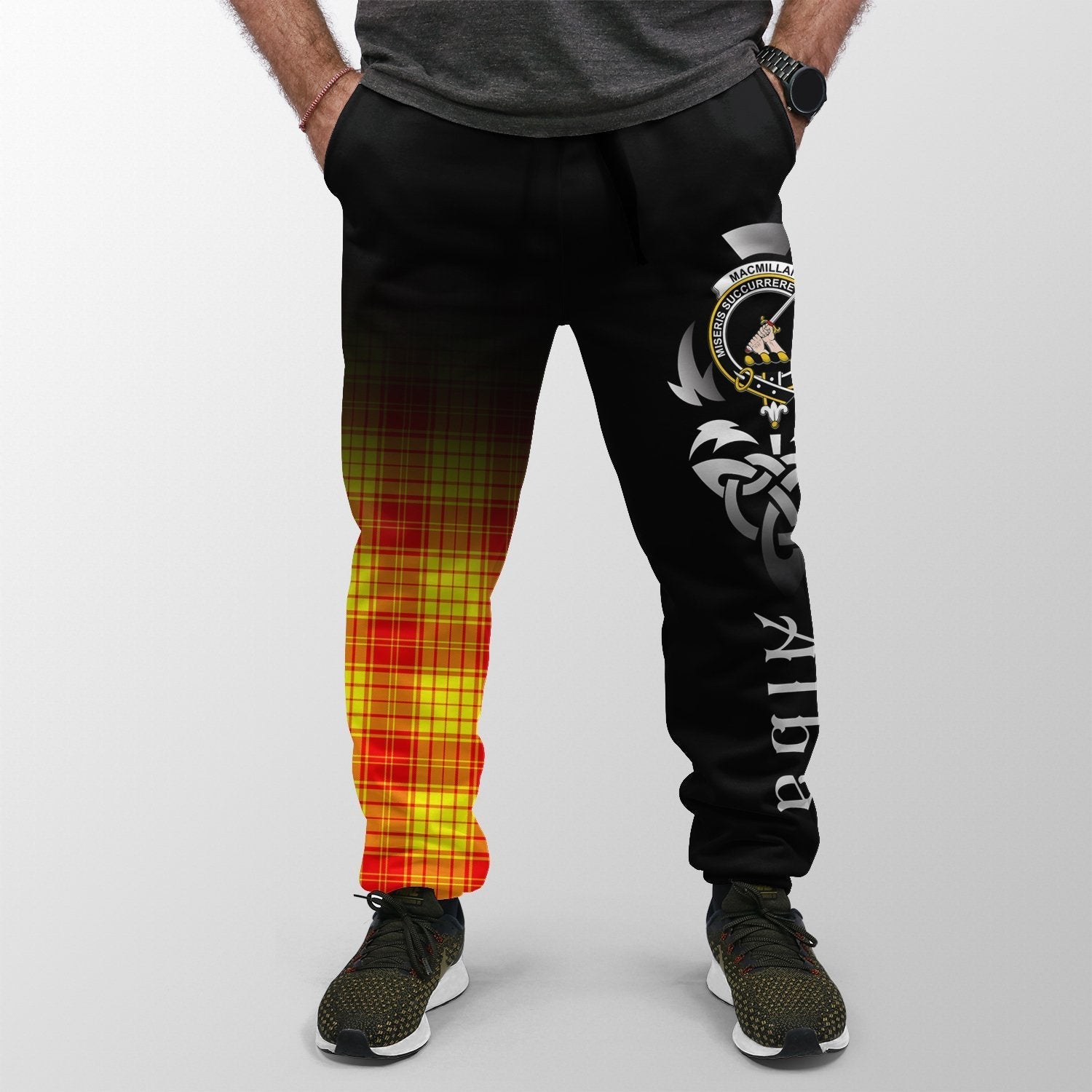 Clan MacMillan Tartan Crest Jogger Sweatpants  Alba Celtic Style BY85 Clan MacMillan Tartan Today   