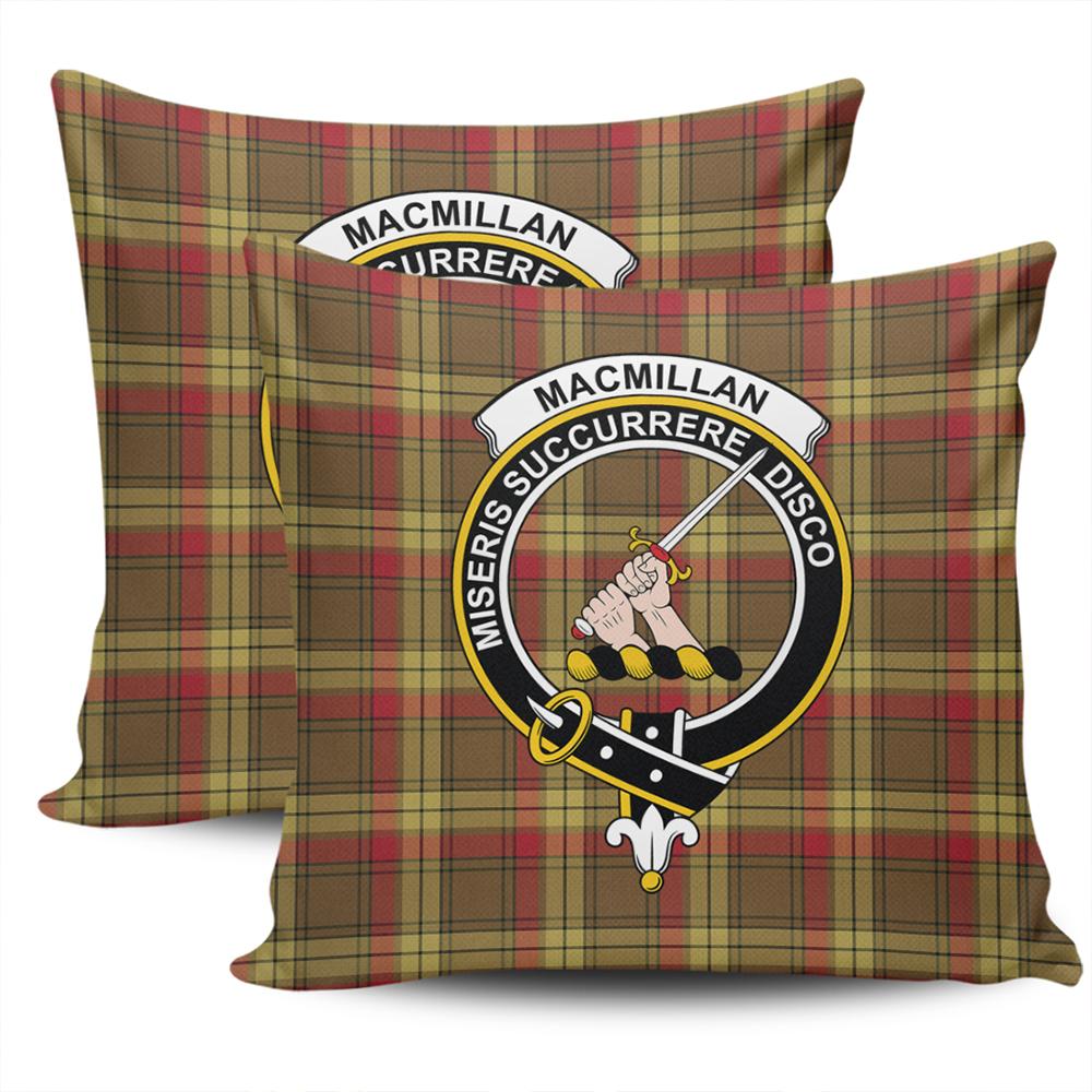 Clan MacMillan Old Weathered Tartan Crest Pillow Cover TD70 Clan MacMillan Tartan Today   