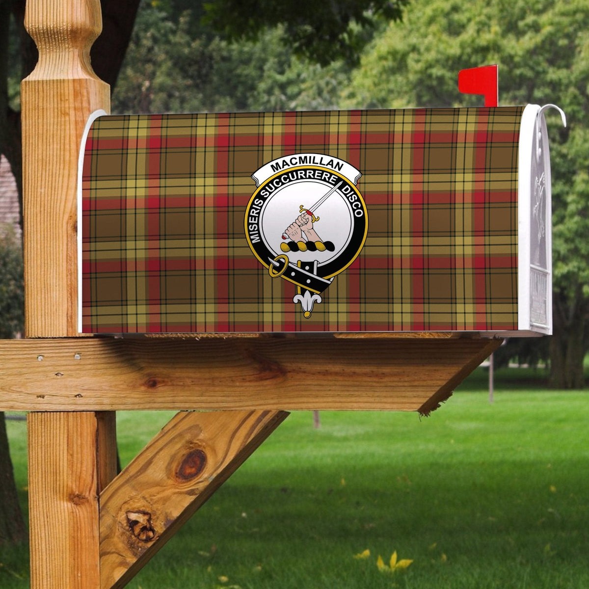 Clan MacMillan Old Weathered Tartan Crest Mailbox ZK75 Clan MacMillan Tartan Today   